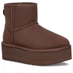UGG Platform Ankle Booties in Chocolate